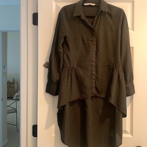 Zara blouse. Short in front long in back. Can wear open as layered piece